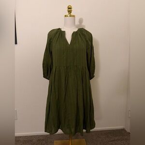 London Times Olive Long Sleeve Dress